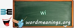 WordMeaning blackboard for wi